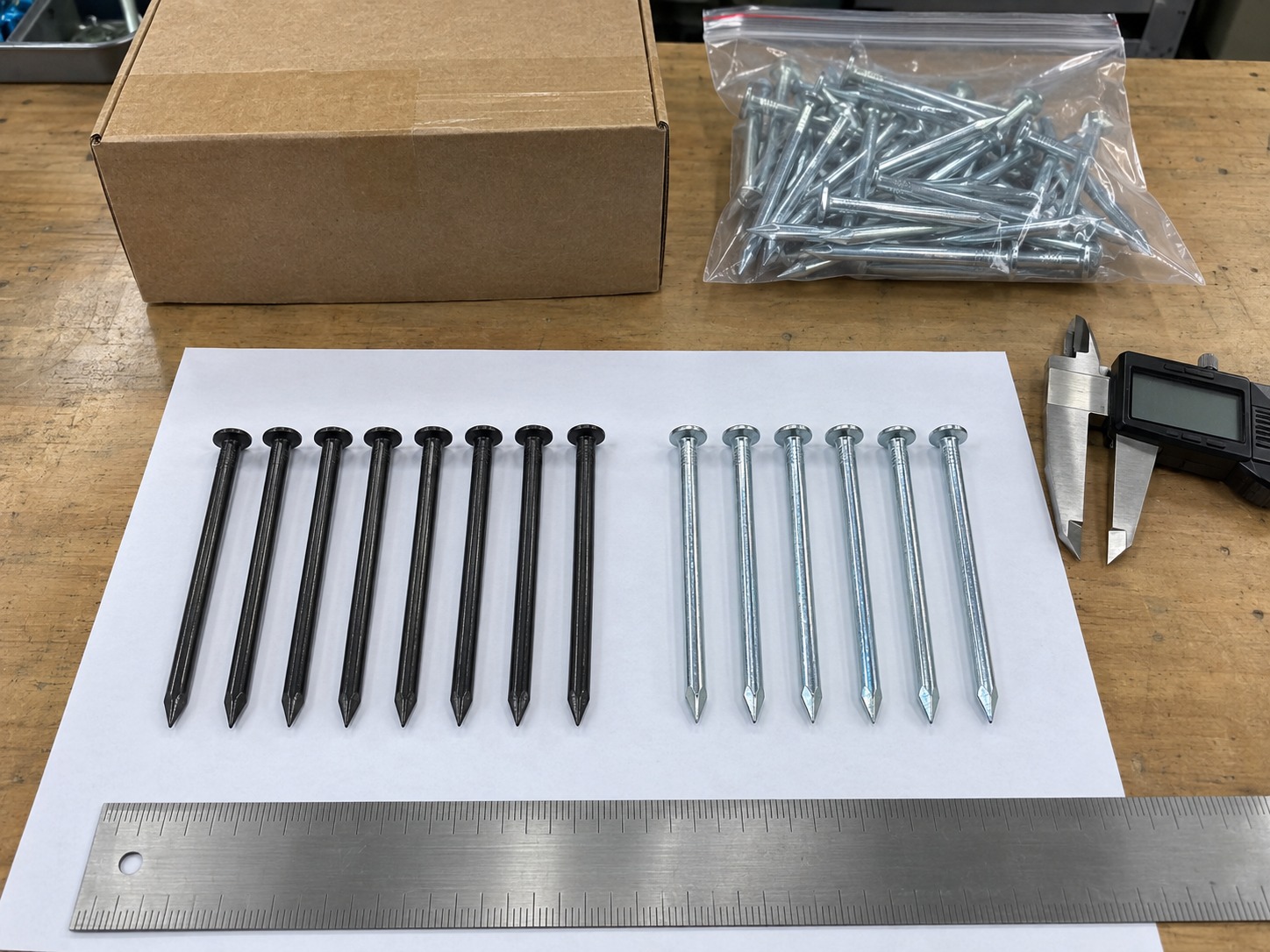 concrete nail specifications with length diameter head and packaging details