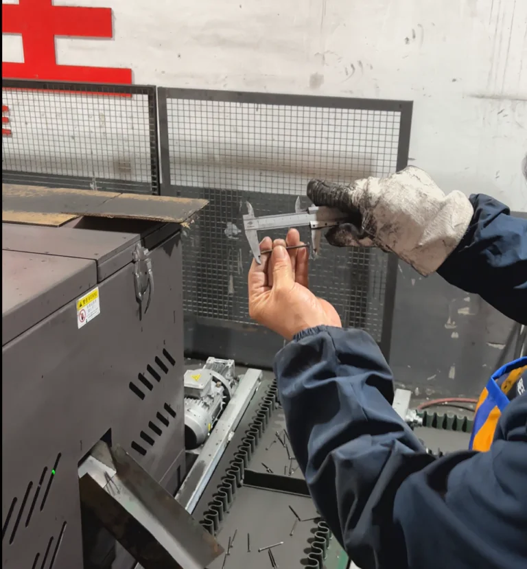 Production quality inspection before nail shipment